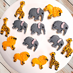 Jungle themed custom sugar cookies